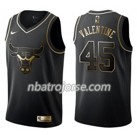 Män Chicago Bulls Tröja Denzel Valentine 45 Nike Svart Guld Edition Swingman